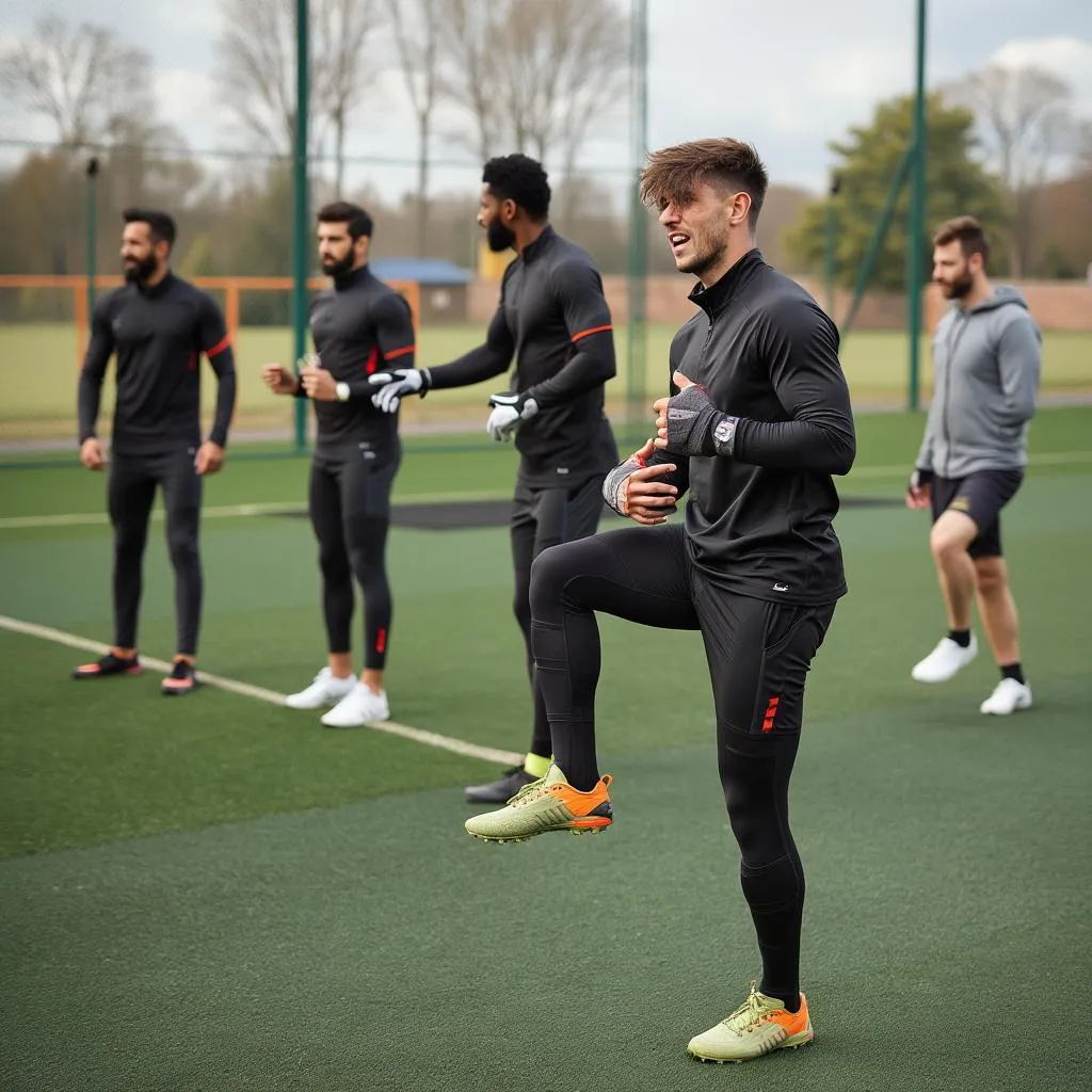 Atletas entrenando con nuestros trajes