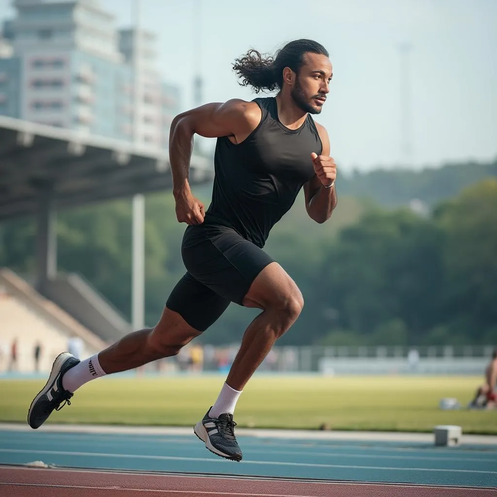 Atleta corriendo con traje Theophilasnoa